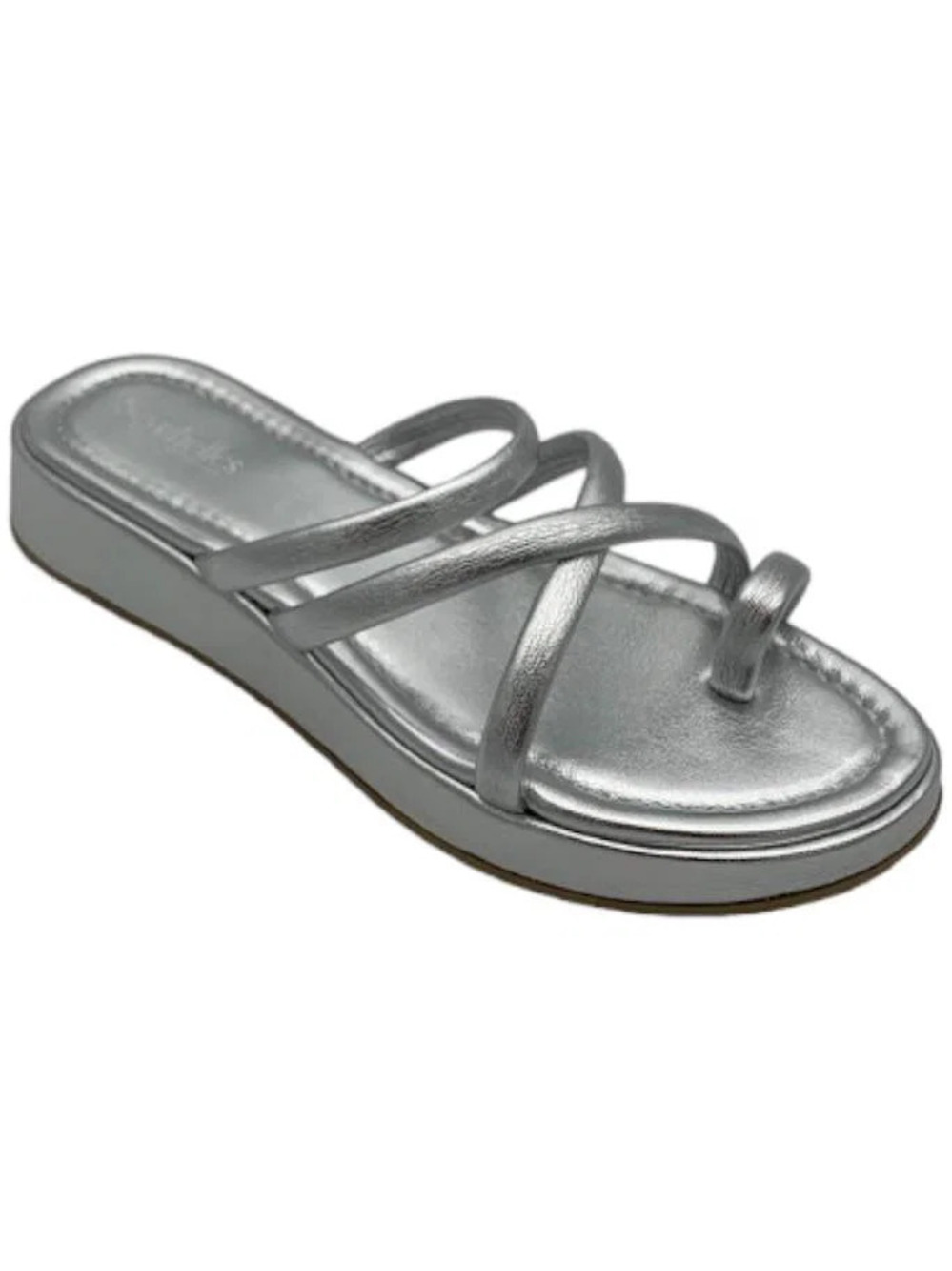 Seychelles Flat Sandals Rule The World Silver Metallic - Medium